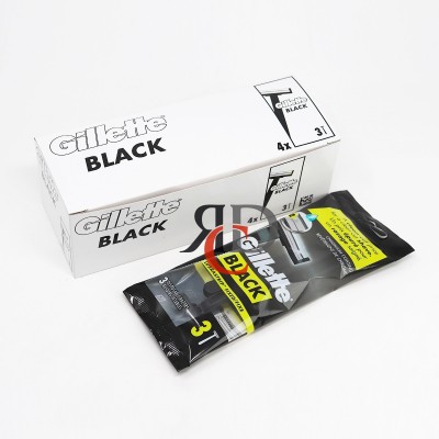 GILLETTE RAZOR 3 CT BLACK FIXED